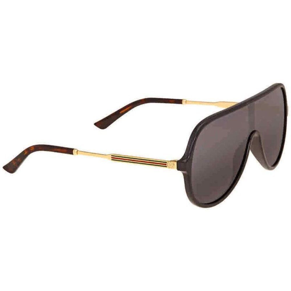 GUCCI BLACK/GREY SUNGLASSES w/ GOLD TRIM